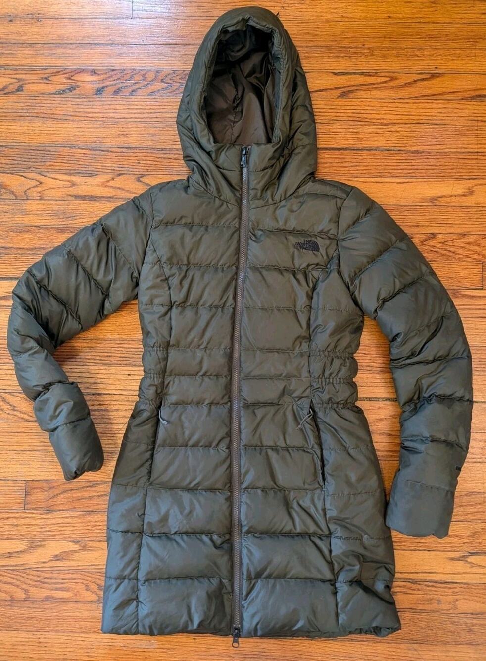 The North Face 550 Down Puffer Jacket Hoodie Parka Coat Women’s XS Green